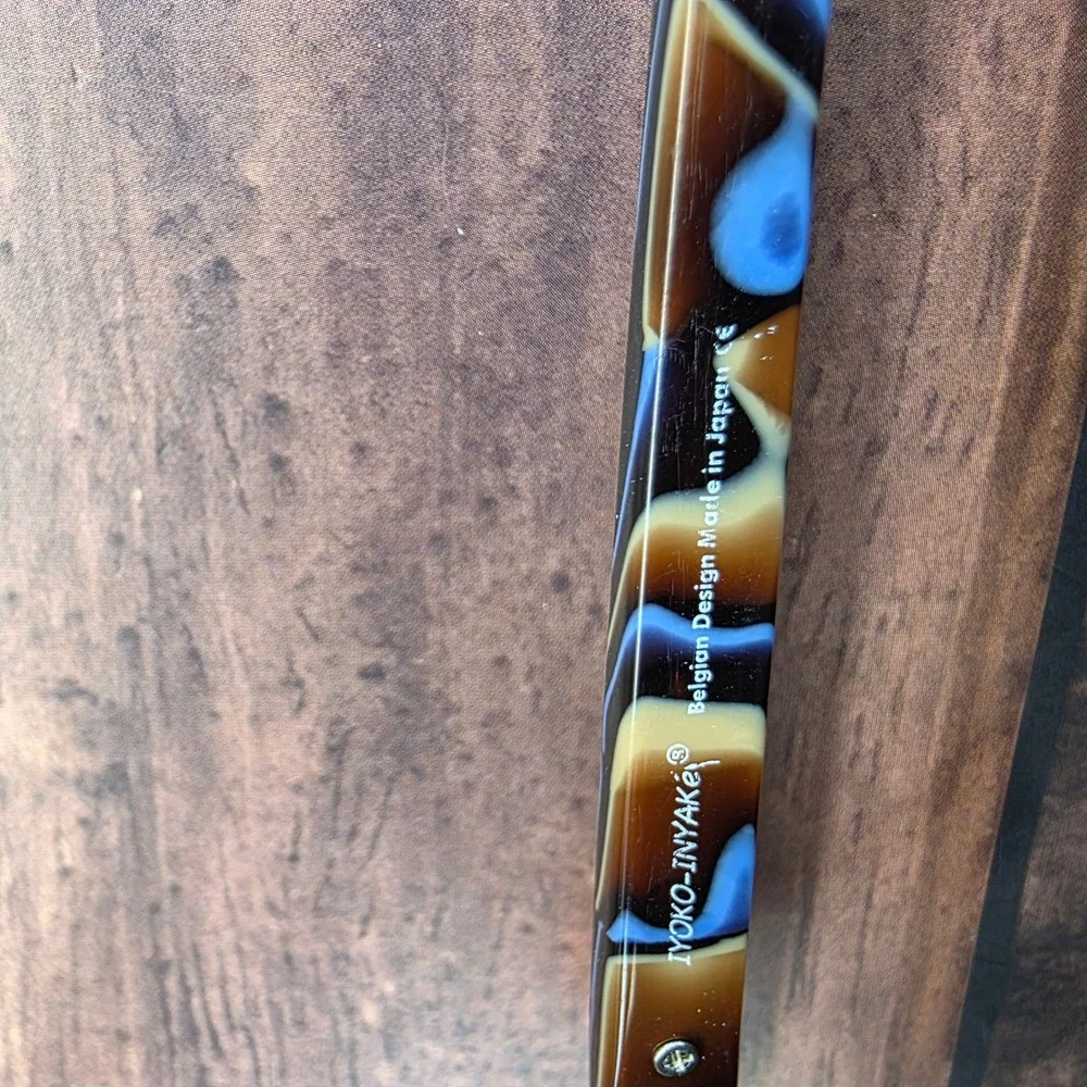 Iyoko Inyake IY670 Col 99A Brown Marbled Cat Eye Sunglasses Belgian Design Japan